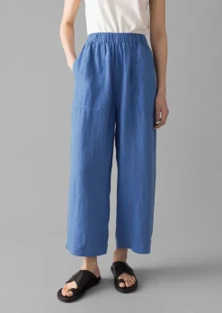 TOAST Garment Dyed Linen Barrel Leg Trousers-Women Linen|Loungewear
