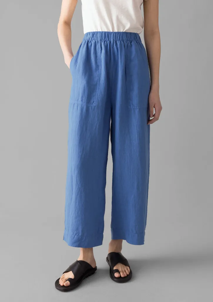 TOAST Garment Dyed Linen Barrel Leg Trousers-Women Linen|Loungewear