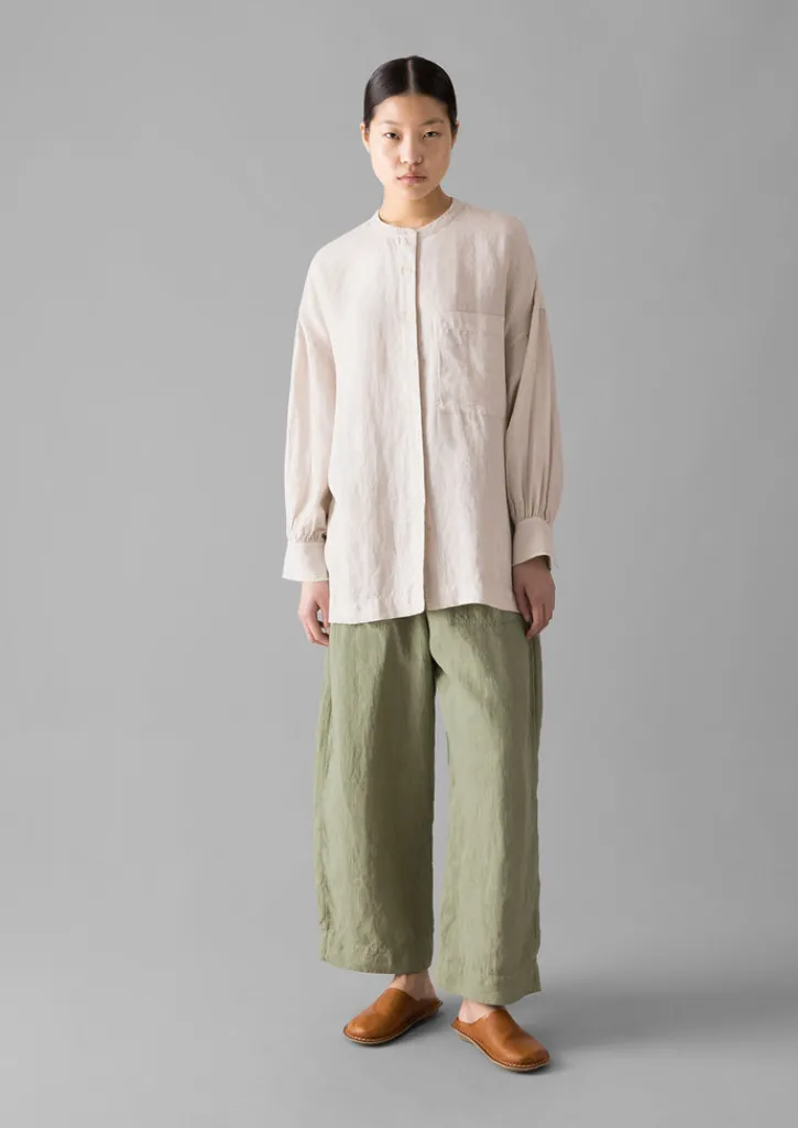 TOAST Garment Dyed Linen Barrel Leg Trousers-Women Linen|Loungewear