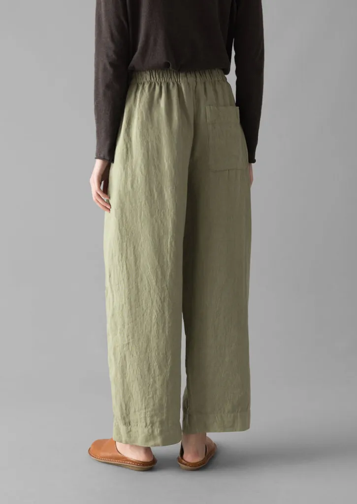 TOAST Garment Dyed Linen Barrel Leg Trousers-Women Linen|Loungewear
