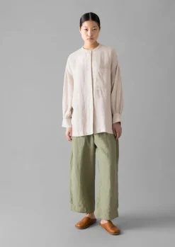 TOAST Garment Dyed Linen Barrel Leg Trousers-Women Linen|Loungewear