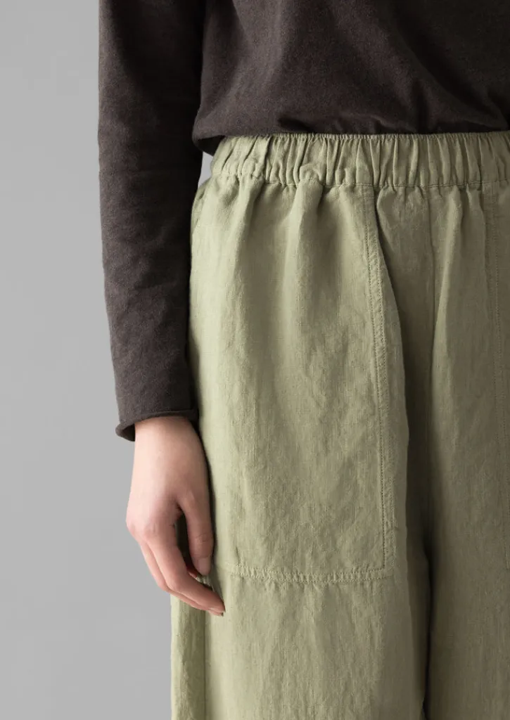 TOAST Garment Dyed Linen Barrel Leg Trousers-Women Linen|Loungewear