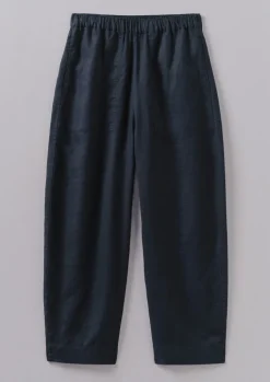 TOAST Garment Dyed Linen Barrel Leg Trousers-Women Linen|Loungewear