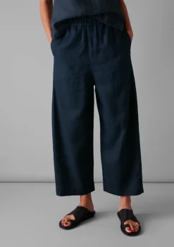 TOAST Garment Dyed Linen Barrel Leg Trousers-Women Linen|Loungewear