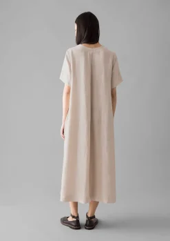 TOAST Garment Dyed Linen V-Neck Dress-Women Linen|Loungewear