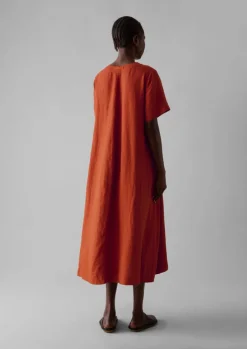 TOAST Garment Dyed Linen V-Neck Dress-Women Linen|Loungewear