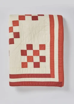 TOAST Geo Block Patchwork Cotton Quilt- Textiles|Blankets & Throws