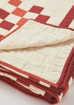 TOAST Geo Block Patchwork Cotton Quilt- Textiles|Blankets & Throws