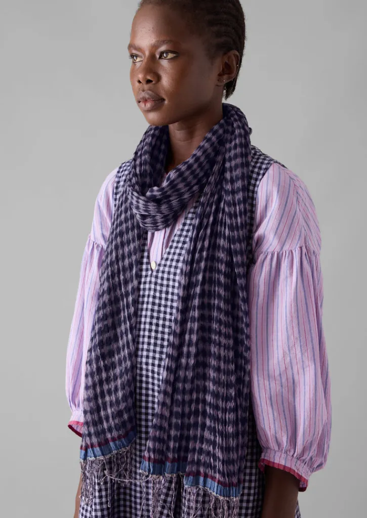 TOAST Gingham Hand Woven Scarf-Women Hats, Scarves & Gloves