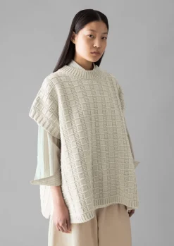 TOAST Grid Stitch Wool Cotton Tank-Women Knitwear