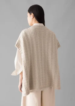 TOAST Grid Stitch Wool Cotton Tank-Women Knitwear