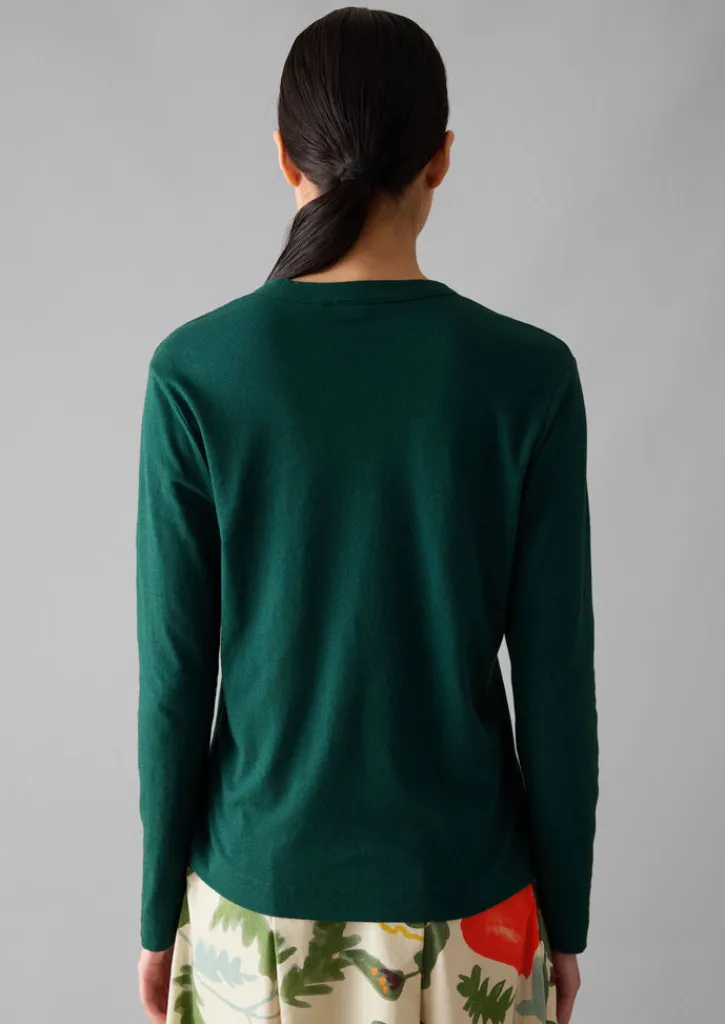 TOAST Half Placket Cotton Linen Tee-Women Linen|Jersey