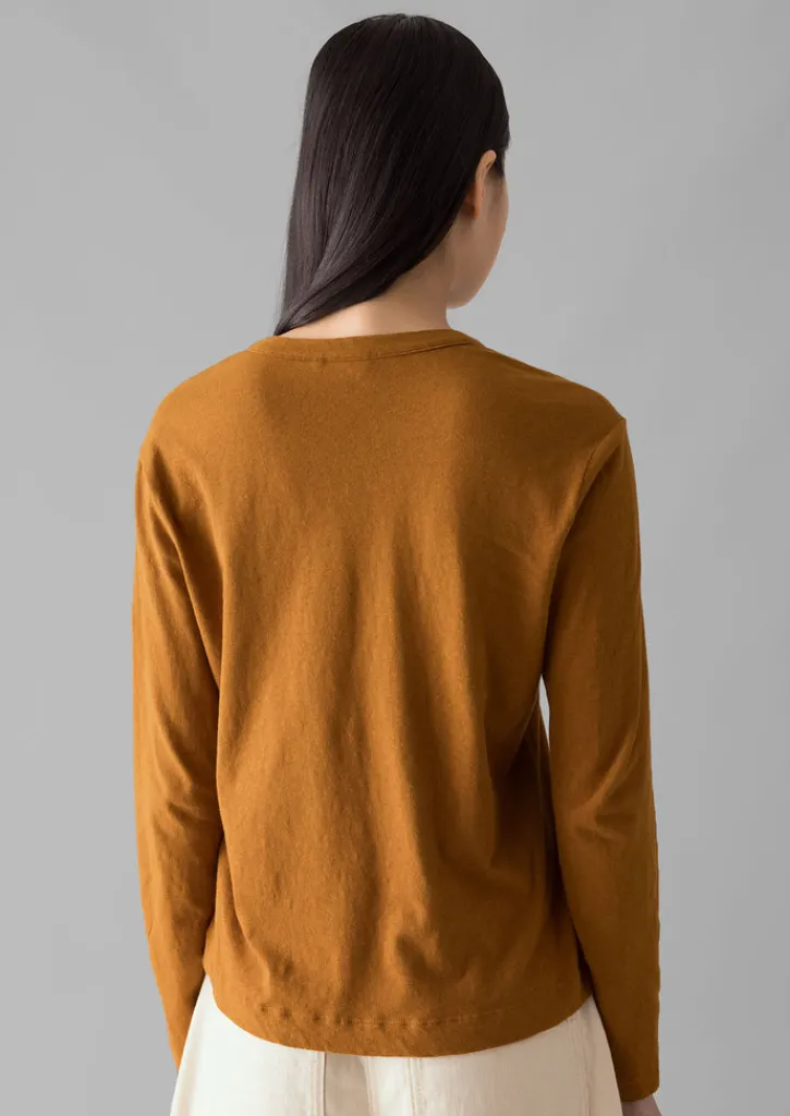 TOAST Half Placket Cotton Linen Tee-Women Linen|Jersey