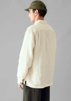 TOAST Half Placket Linen Shirt- Linen|Shirts