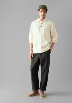 TOAST Half Placket Linen Shirt- Linen|Shirts