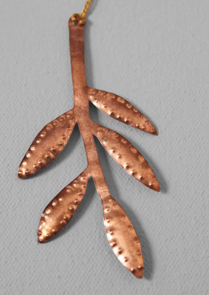 TOAST Hammered Metal Sprig Decoration- Christmas Decorations