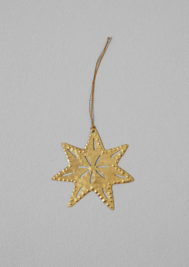 TOAST Hammered Metal Star Decoration- Christmas Decorations