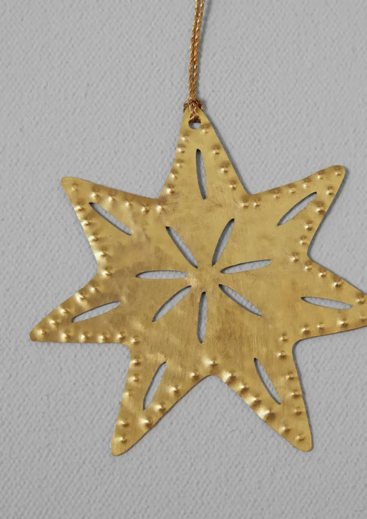 TOAST Hammered Metal Star Decoration- Christmas Decorations