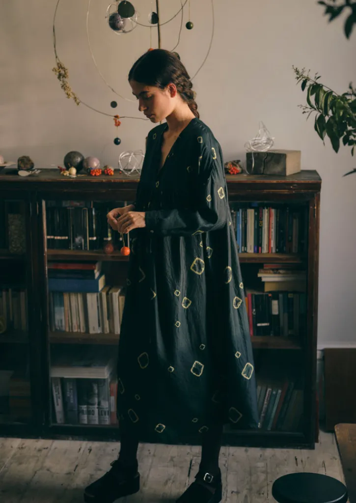 TOAST Hand Bandhini Silk Dress-Women Dresses