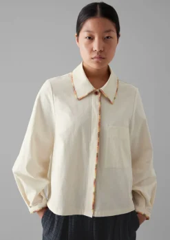TOAST Hand Embroidered Textured Cotton Shirt-Women Shirts|Tops & Tees
