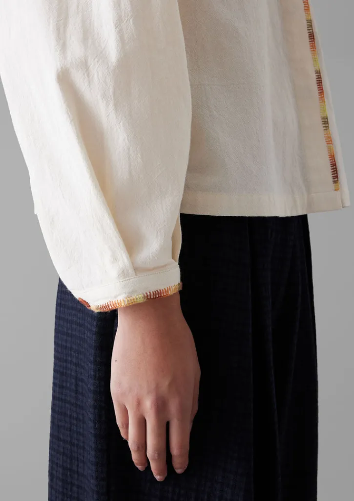 TOAST Hand Embroidered Textured Cotton Shirt-Women Shirts|Tops & Tees