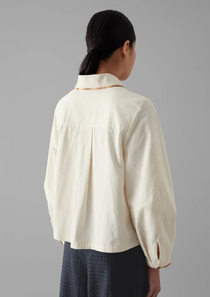 TOAST Hand Embroidered Textured Cotton Shirt-Women Shirts|Tops & Tees