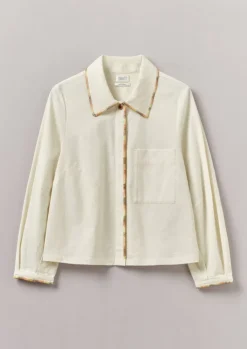 TOAST Hand Embroidered Textured Cotton Shirt-Women Shirts|Tops & Tees