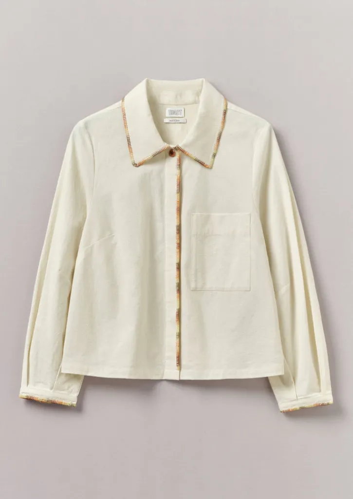 TOAST Hand Embroidered Textured Cotton Shirt-Women Shirts|Tops & Tees