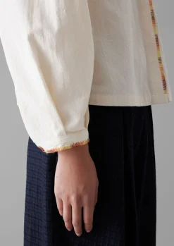 TOAST Hand Embroidered Textured Cotton Shirt-Women Shirts|Tops & Tees