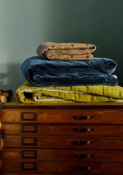 TOAST Hand Quilted Velvet Throw- Textiles|Blankets & Throws