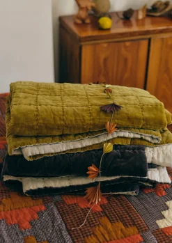 TOAST Hand Stitched Organic Velvet Quilt- Textiles|Blankets & Throws