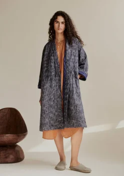 TOAST Hand Woven Crosshatch Kantha Gown-Women Gowns|Nightwear