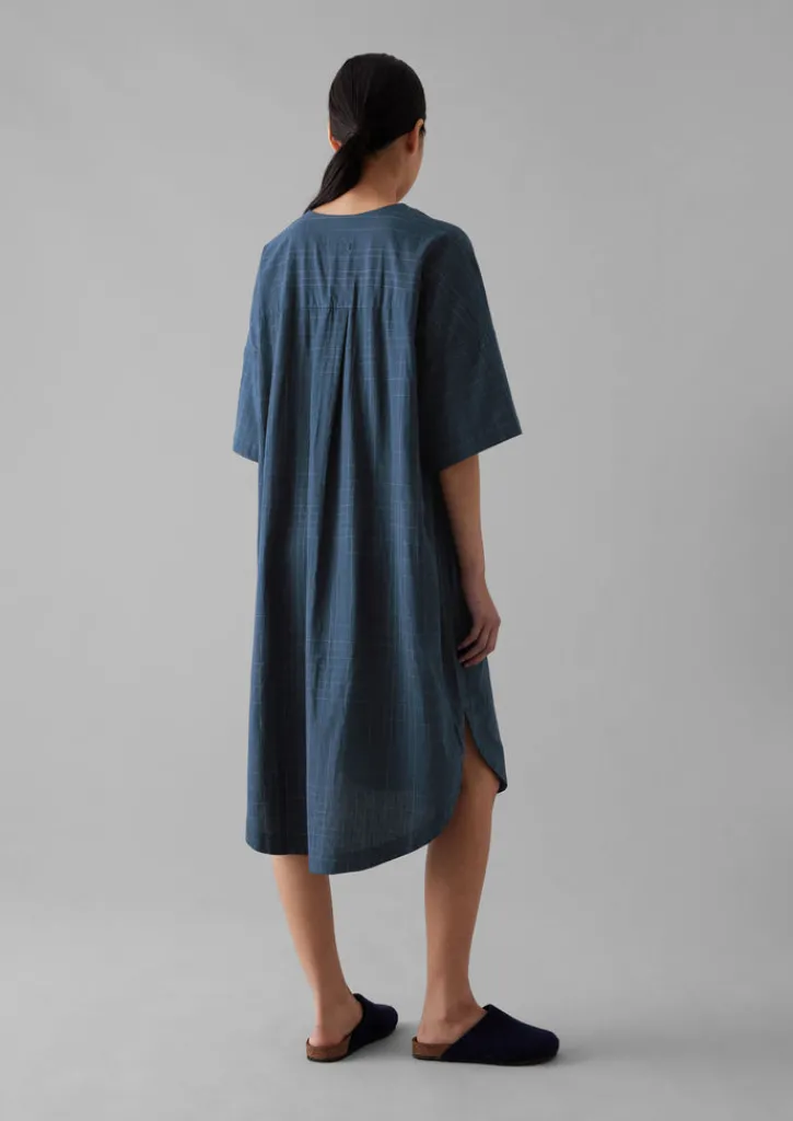 TOAST Hand Woven Sketched Check Nightdress-Women Nightwear|Loungewear