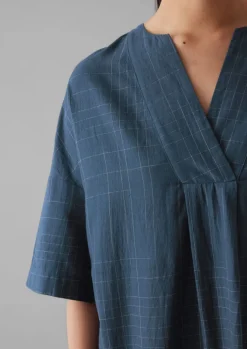 TOAST Hand Woven Sketched Check Nightdress-Women Nightwear|Loungewear