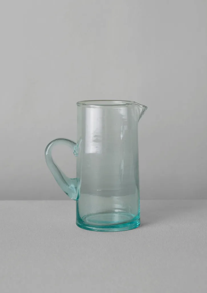 TOAST Handled Moroccan Glass Jug- Glass