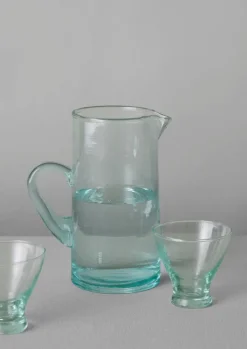 TOAST Handled Moroccan Glass Jug- Glass