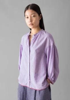 TOAST Harmony Stripe Hand Woven Mulmul Shirt-Women Shirts|Tops & Tees