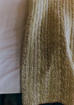 TOAST Harvest Block Print Cotton Quilt- Textiles|Blankets & Throws