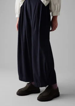 TOAST Cotton Twill Wide Leg Trousers-Women Trousers