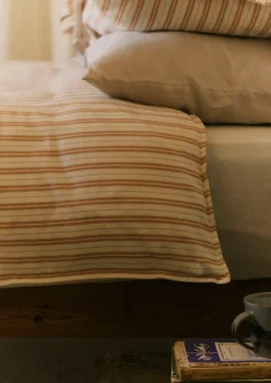 TOAST Ines Flannel Stripe Cotton Duvet Cover- Textiles|Bed Linen
