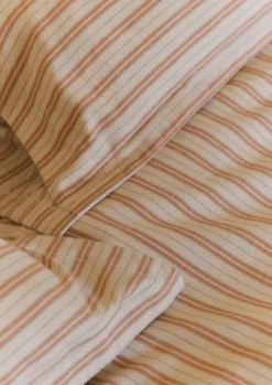 TOAST Ines Flannel Stripe Cotton Duvet Cover- Textiles|Bed Linen