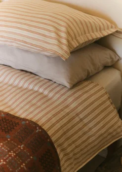 TOAST Ines Flannel Stripe Cotton Duvet Cover- Textiles|Bed Linen
