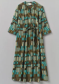 TOAST Irregular Check Print Tie Front Dress-Women Dresses
