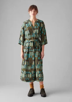 TOAST Irregular Check Print Tie Front Dress-Women Dresses