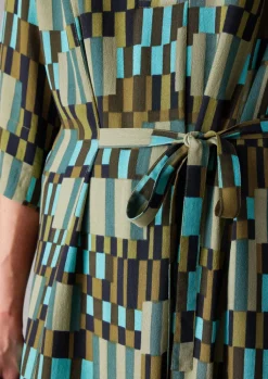 TOAST Irregular Check Print Tie Front Dress-Women Dresses