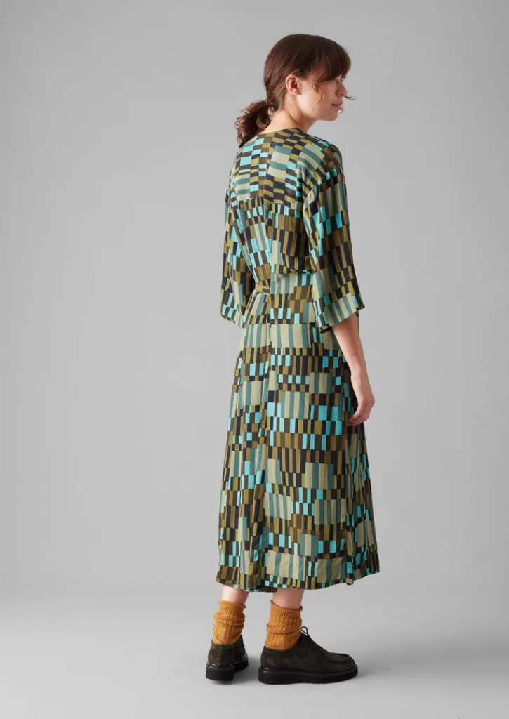 TOAST Irregular Check Print Tie Front Dress-Women Dresses