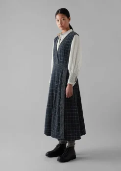 TOAST Kantha Stitched Wrap Pinafore Dress-Women Dresses