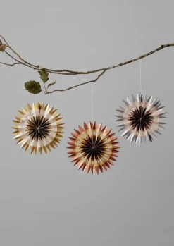 TOAST Large Dip Dyed Lokta Paper Rosette Set- Christmas Decorations