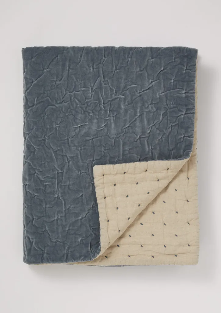 TOAST Large Hand Quilted Velvet Throw- Textiles|Blankets & Throws