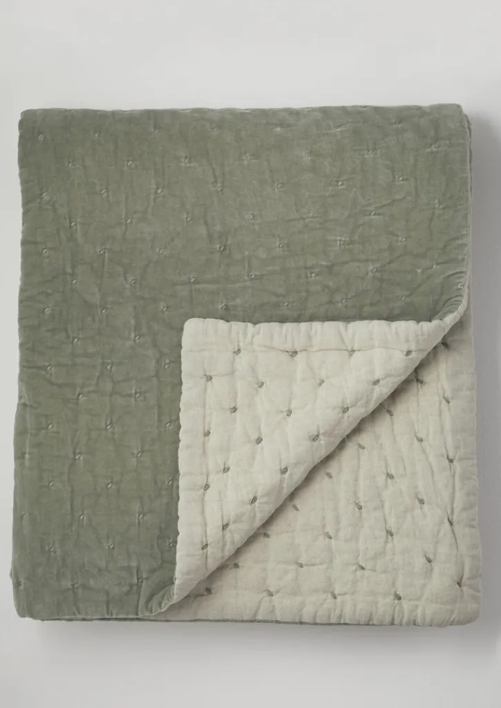 TOAST Large Hand Quilted Velvet Throw- Textiles|Blankets & Throws